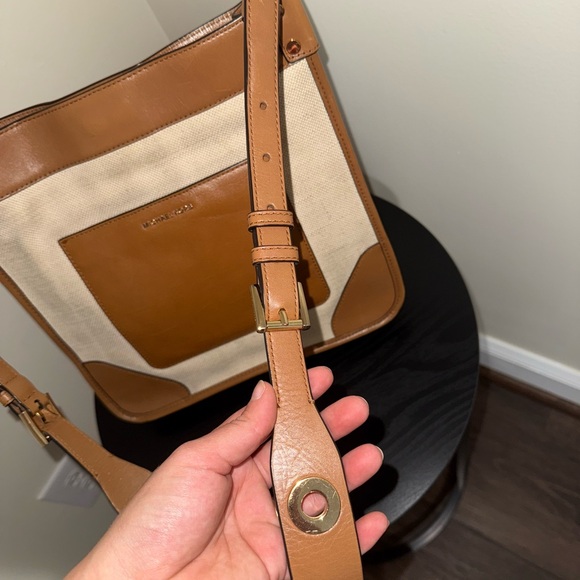 Michael Kors Collection Tan and Cream Crossbody Bag - Picture 3 of 7